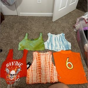 Lot of 5 fashion nova & SheIN crop tops L